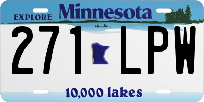 MN license plate 271LPW