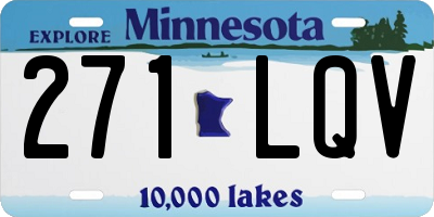MN license plate 271LQV