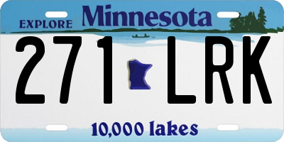 MN license plate 271LRK