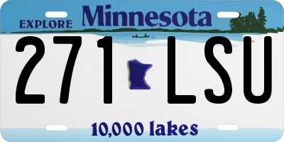 MN license plate 271LSU