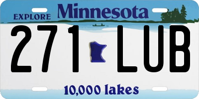 MN license plate 271LUB