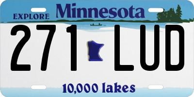 MN license plate 271LUD