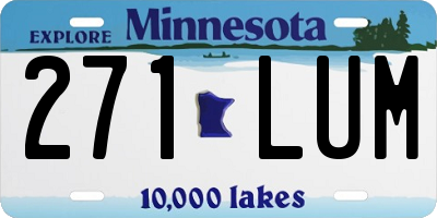 MN license plate 271LUM