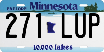 MN license plate 271LUP