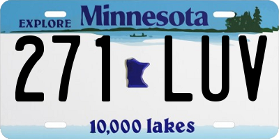 MN license plate 271LUV