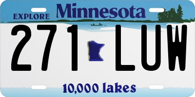 MN license plate 271LUW