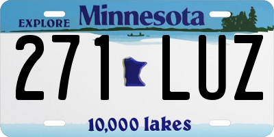 MN license plate 271LUZ