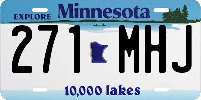 MN license plate 271MHJ