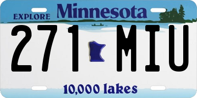MN license plate 271MIU