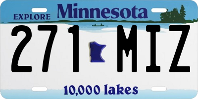 MN license plate 271MIZ