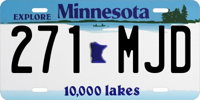 MN license plate 271MJD