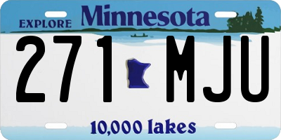 MN license plate 271MJU