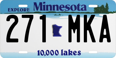 MN license plate 271MKA