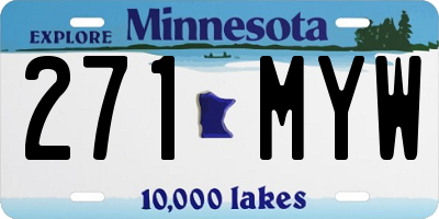 MN license plate 271MYW