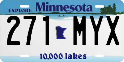 MN license plate 271MYX
