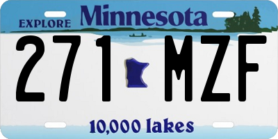 MN license plate 271MZF