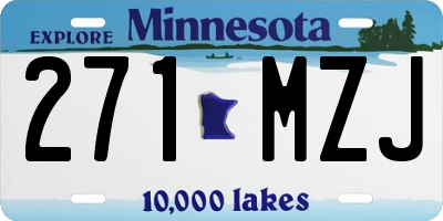 MN license plate 271MZJ