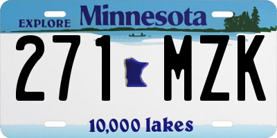 MN license plate 271MZK