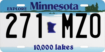 MN license plate 271MZO