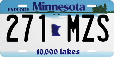 MN license plate 271MZS