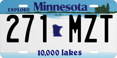 MN license plate 271MZT