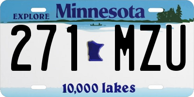 MN license plate 271MZU
