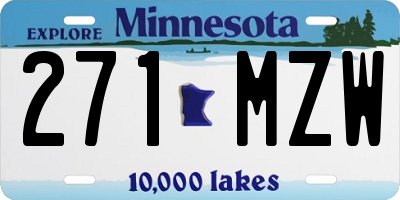 MN license plate 271MZW