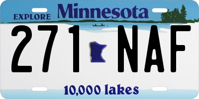 MN license plate 271NAF
