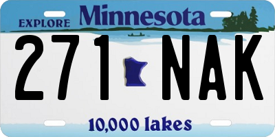 MN license plate 271NAK