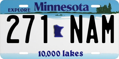MN license plate 271NAM