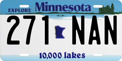 MN license plate 271NAN