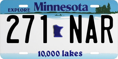 MN license plate 271NAR