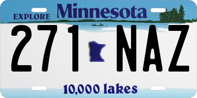 MN license plate 271NAZ