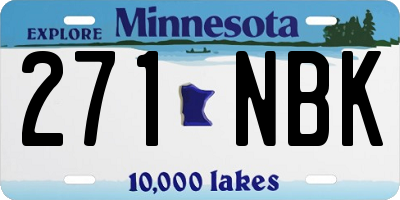 MN license plate 271NBK