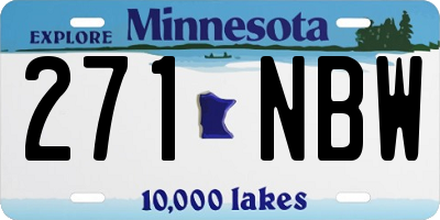 MN license plate 271NBW