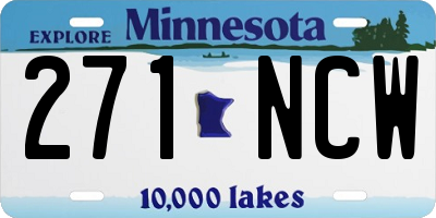 MN license plate 271NCW