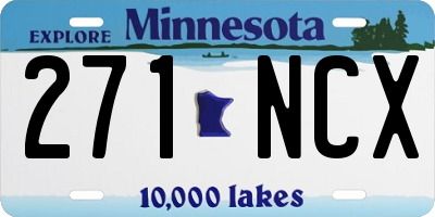 MN license plate 271NCX