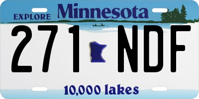 MN license plate 271NDF