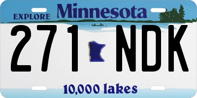MN license plate 271NDK