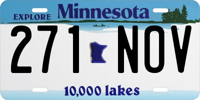 MN license plate 271NOV