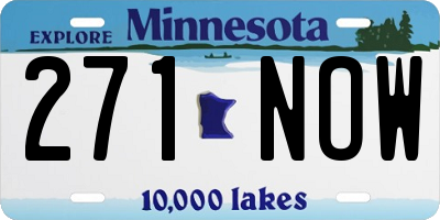 MN license plate 271NOW