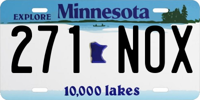 MN license plate 271NOX