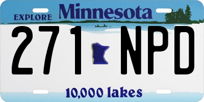 MN license plate 271NPD