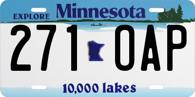MN license plate 271OAP