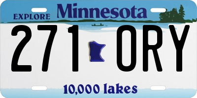 MN license plate 271ORY