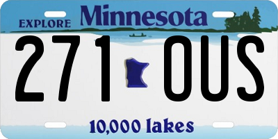 MN license plate 271OUS