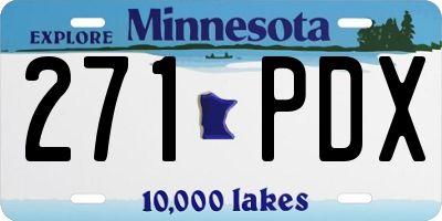 MN license plate 271PDX