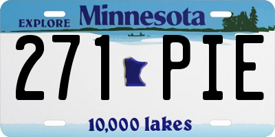 MN license plate 271PIE
