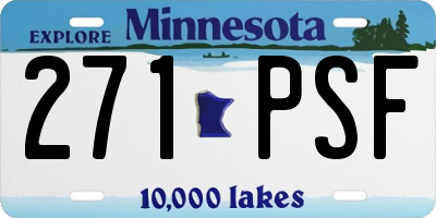 MN license plate 271PSF