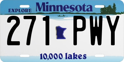 MN license plate 271PWY